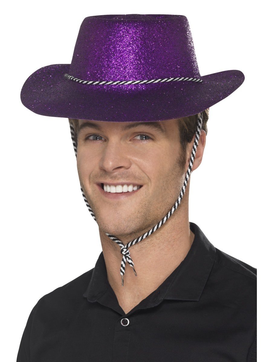 Cowboy Glitter Hat Purple Au Smiffys Australia 8139