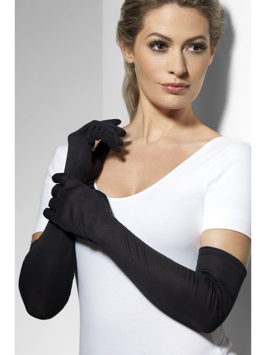 Long black sales gloves fancy dress