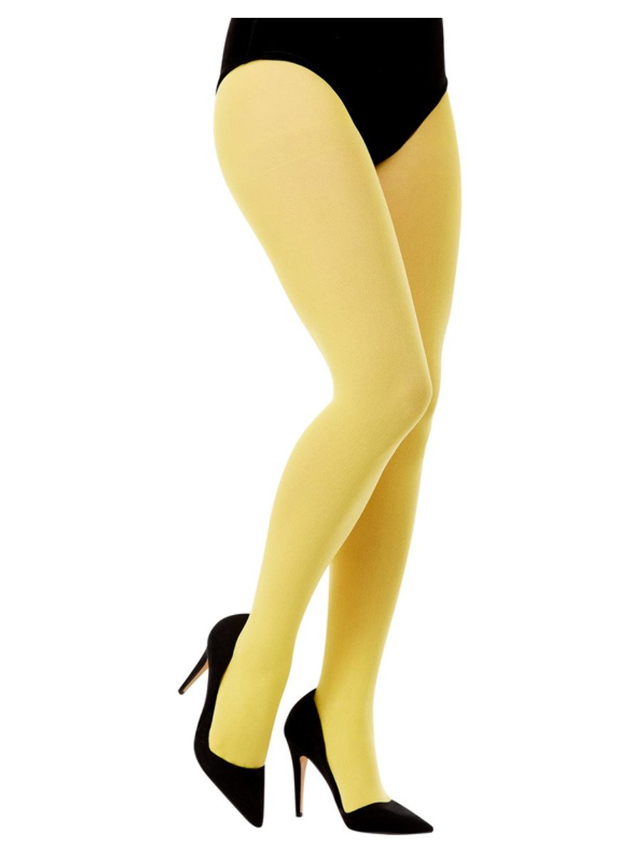 Women's Yellow Opaque Footless Tights