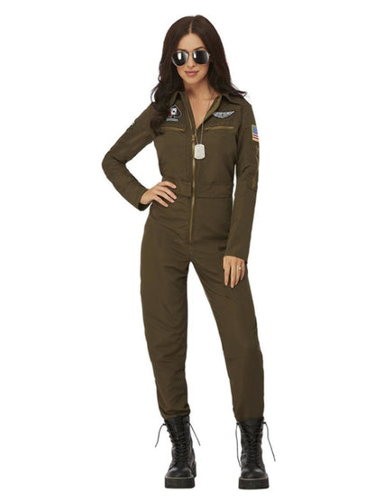 Top Gun Maverick Ladies Aviator Costume, Green