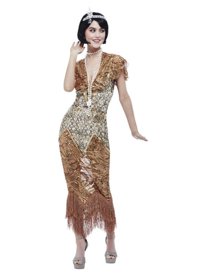 Deluxe 20s Sequin Gold Flapper Costume