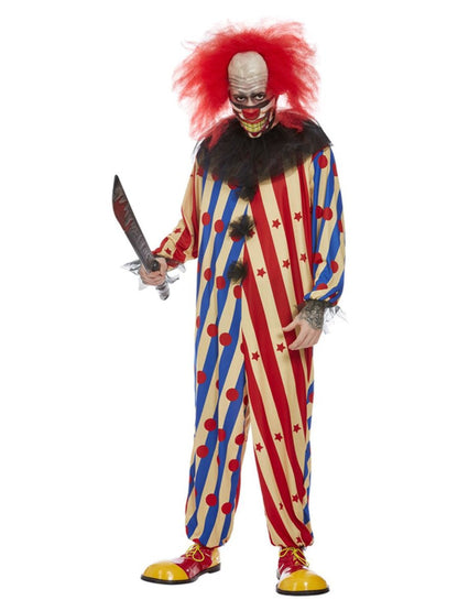 Creepy Clown Costume, Red & Blue