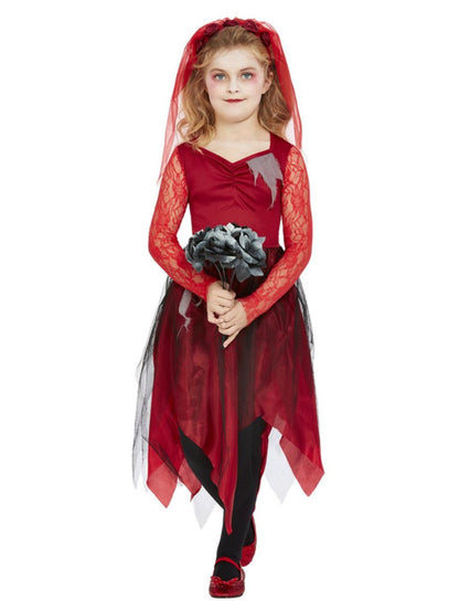 Girls Red Graveyard Bride Costume