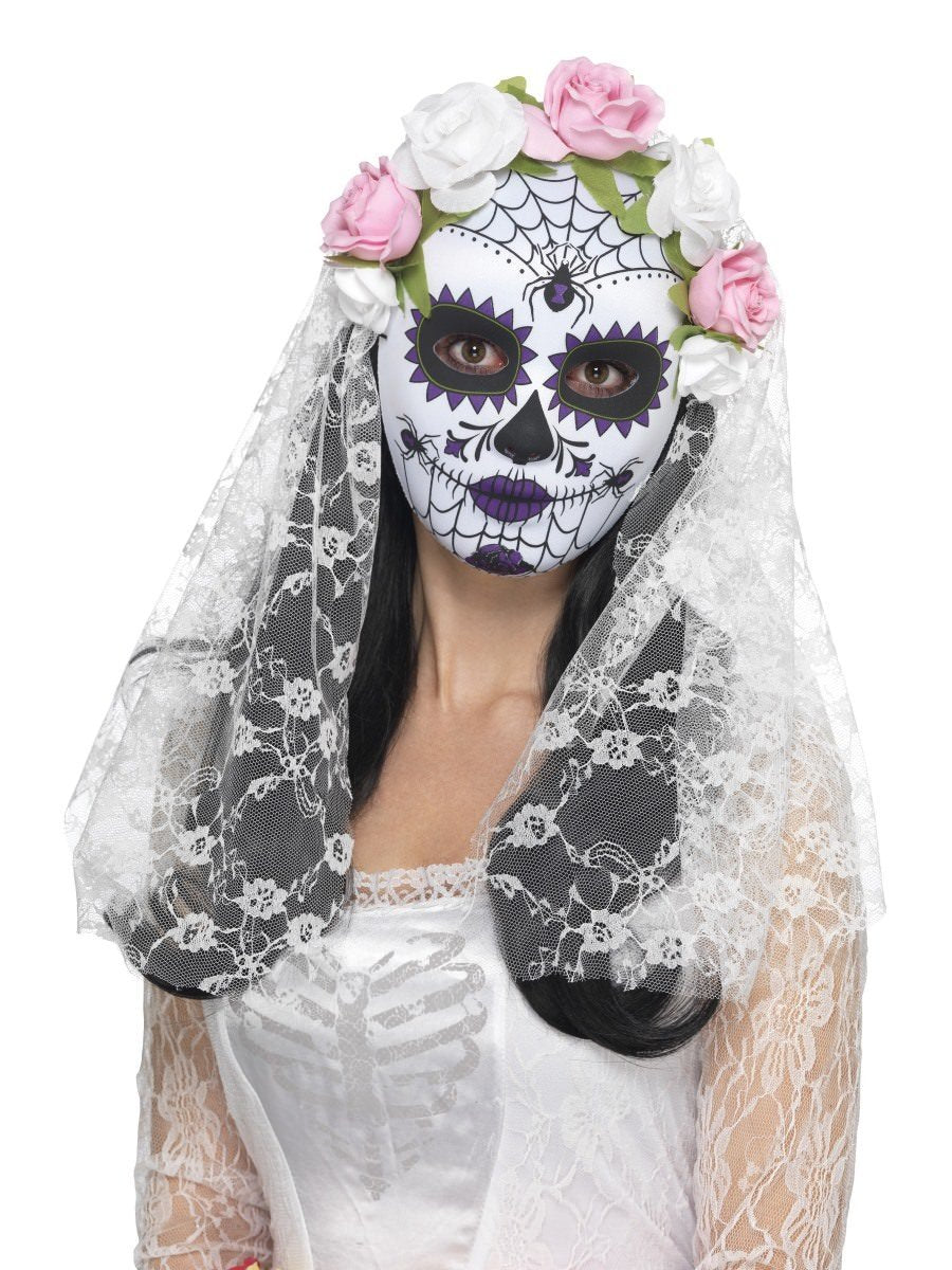 Day of the Dead Bride Mask, Full Face | Smiffys.com.au – Smiffys Australia