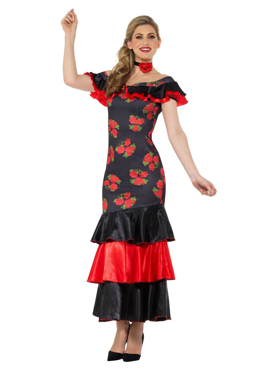 Flamenco Lady Costume, Black & Red | Smiffys.com.au – Smiffys Australia