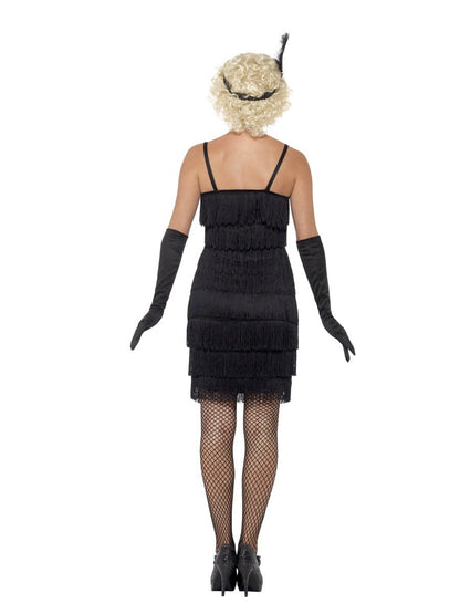 Flapper Costume, Black, with Short Dress Alternative View 2.jpg