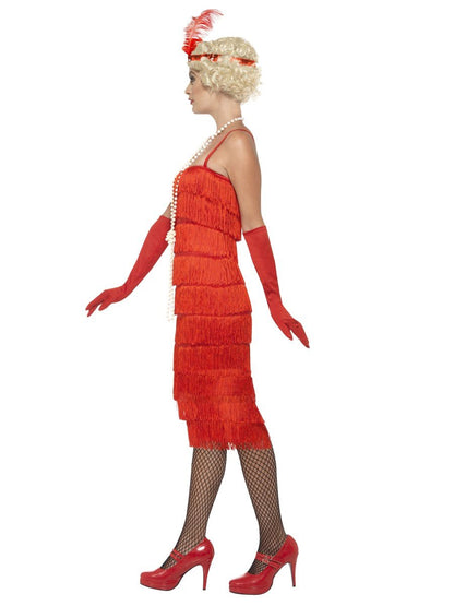 Flapper Costume, Red, with Long Dress Alternative View 1.jpg