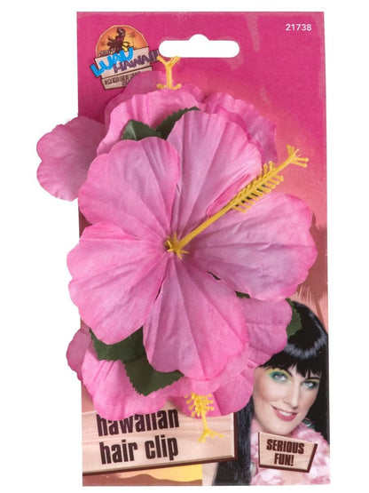 Hawaiian Flower Hair Clip, Purple Alternative View 1.jpg