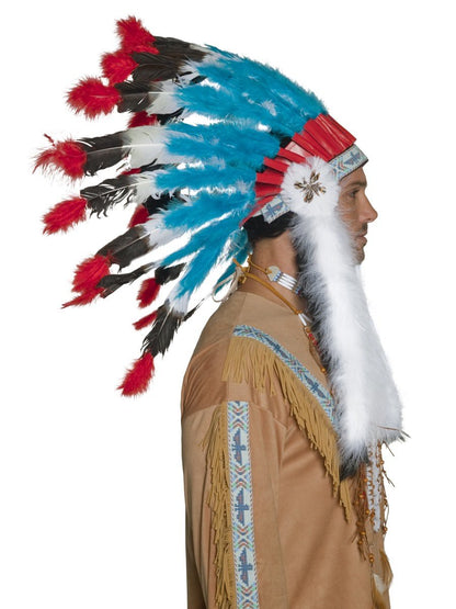 Native American Inspired Headdress, Blue Alternative View 1.jpg