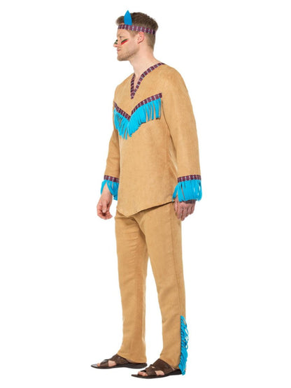 Native American Inspired Warrior Costume, Blue & Brown