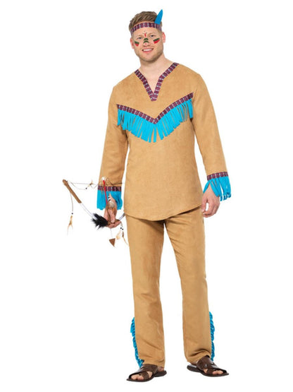 Native American Inspired Warrior Costume, Blue & Brown