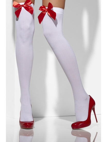 Opaque Hold-Ups, White, with Red Bows Alternative View 2.jpg