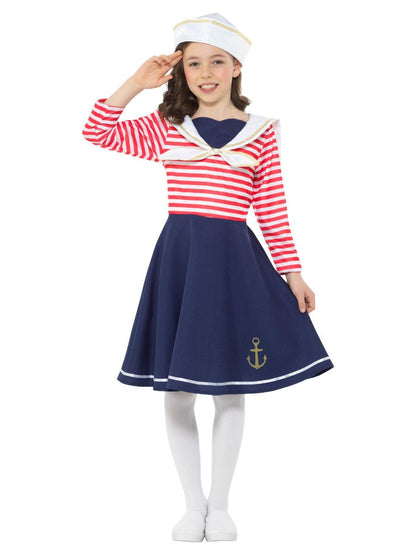 Sailor Girl Costume, Blue & White