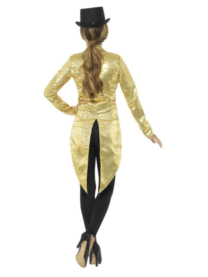 Sequin Tailcoat Jacket, Ladies, Gold Alternative View 2.jpg