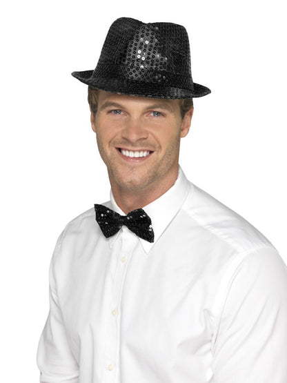 Sequin Trilby Hat, Black Alternative View 1.jpg