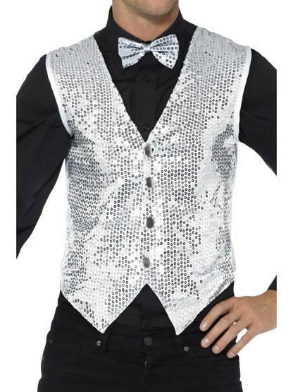 Sequin Waistcoat, Silver