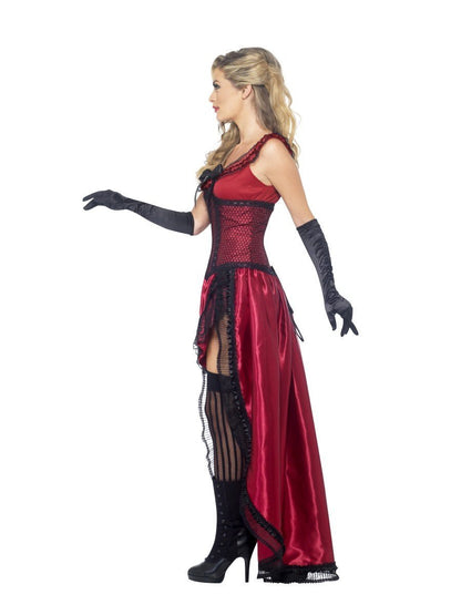 Western Authentic Brothel Babe Costume, Burgundy Alternative View 1.jpg