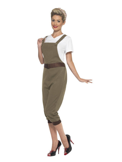 WW2 Land Girl Costume, Khaki Alternative View 1.jpg